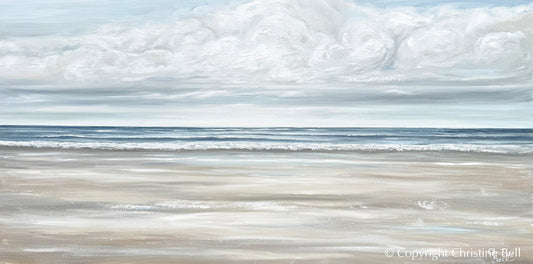 "Serene Seaside" GICLÉE PRINT, Modern Coastal Abstract Ocean Seascape Painting