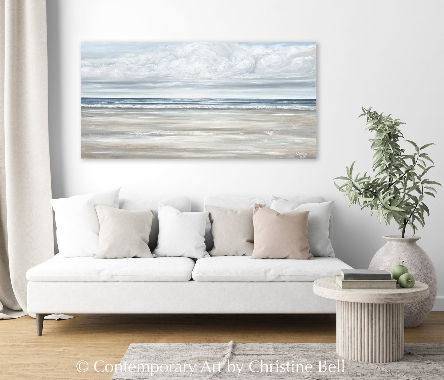"Serene Seaside" GICLÉE PRINT, Modern Coastal Abstract Ocean Seascape Painting