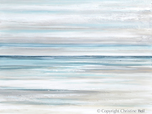 "Tranquility II" GICLÉE PRINT, Coastal Abstract Ocean Seascape Painting, Neutral Beach Art