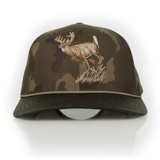 Running Deer 6-Panel Wax Cloth Rope Cap