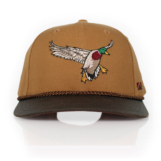 Canvas Mallard Drake Duck Hat with Wax Cloth Visor