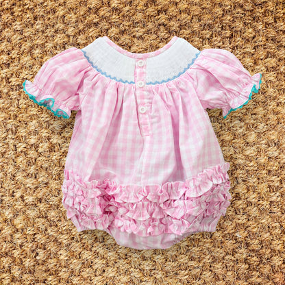 Smocked Pink Bunny Bubble