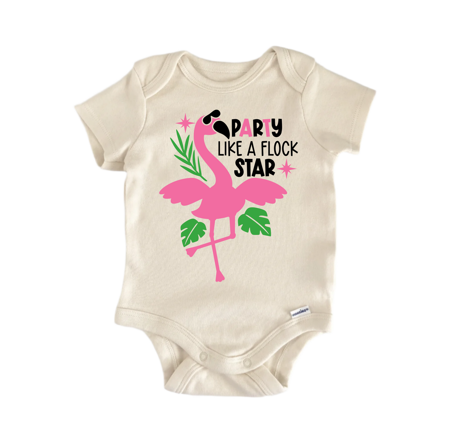 Party Flock Star Flamingo Newborn Baby Onesie® Bodysuit