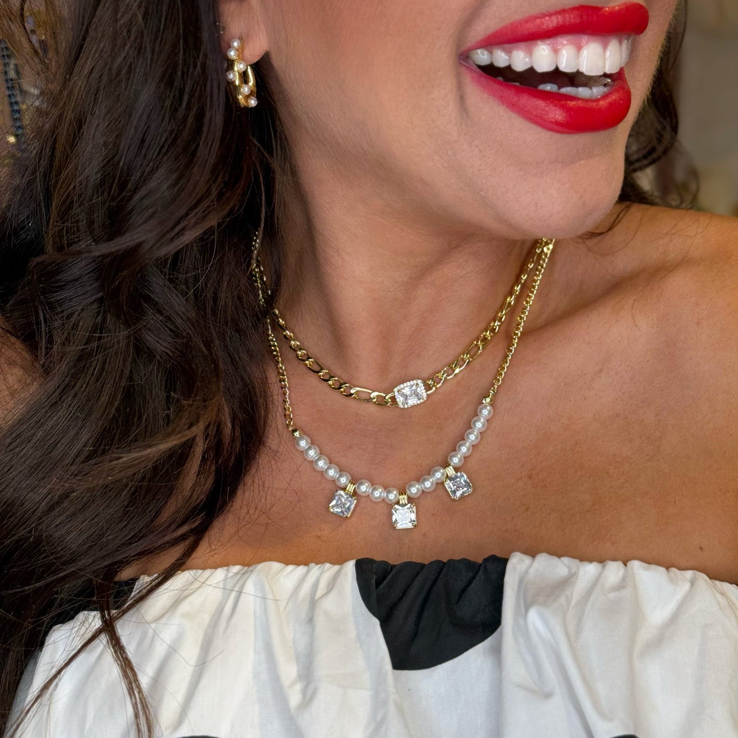 Pearl Link Layer Necklace