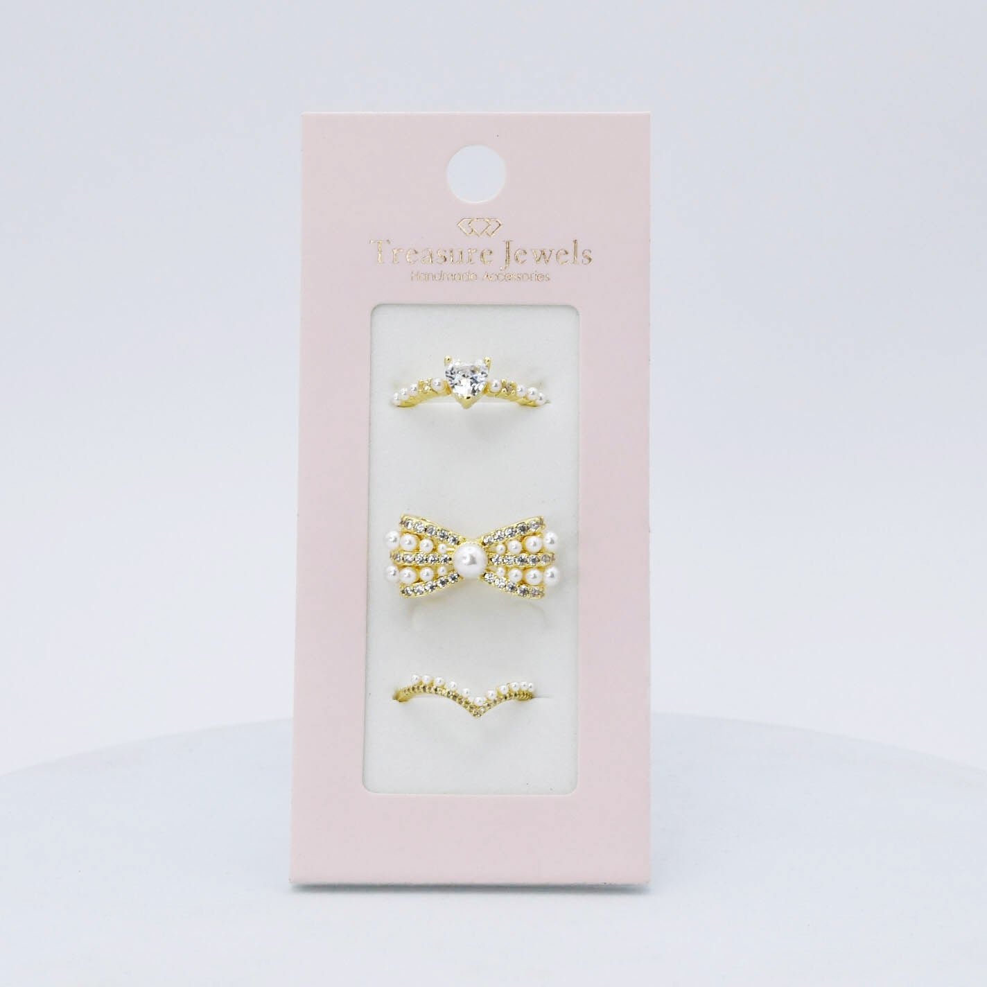 Pearl and Diamond Ring Set