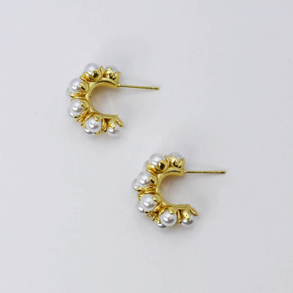 Pearls and Gold Hoop D7