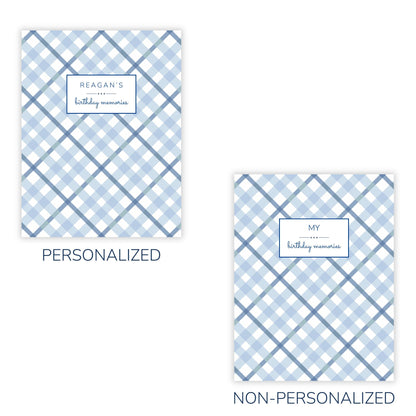 Birthday Memory Book- Coastal Plaid
