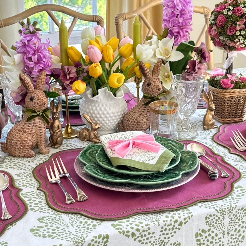 Pink: Velvet Bow Napkin Ties - (Set of 4)