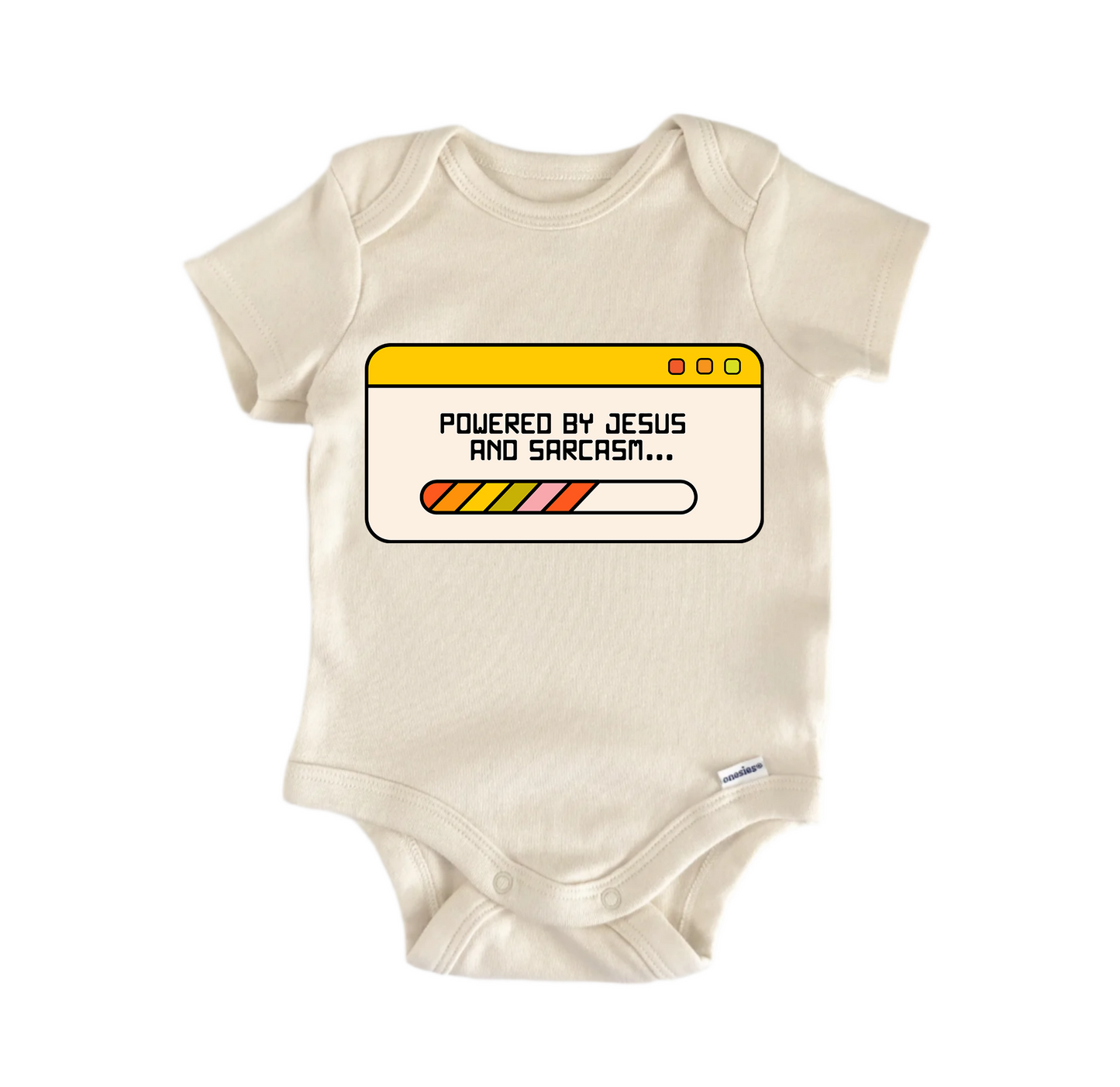 Powered Sarcasm Jesus Newborn Baby Onesie® Bodysuit