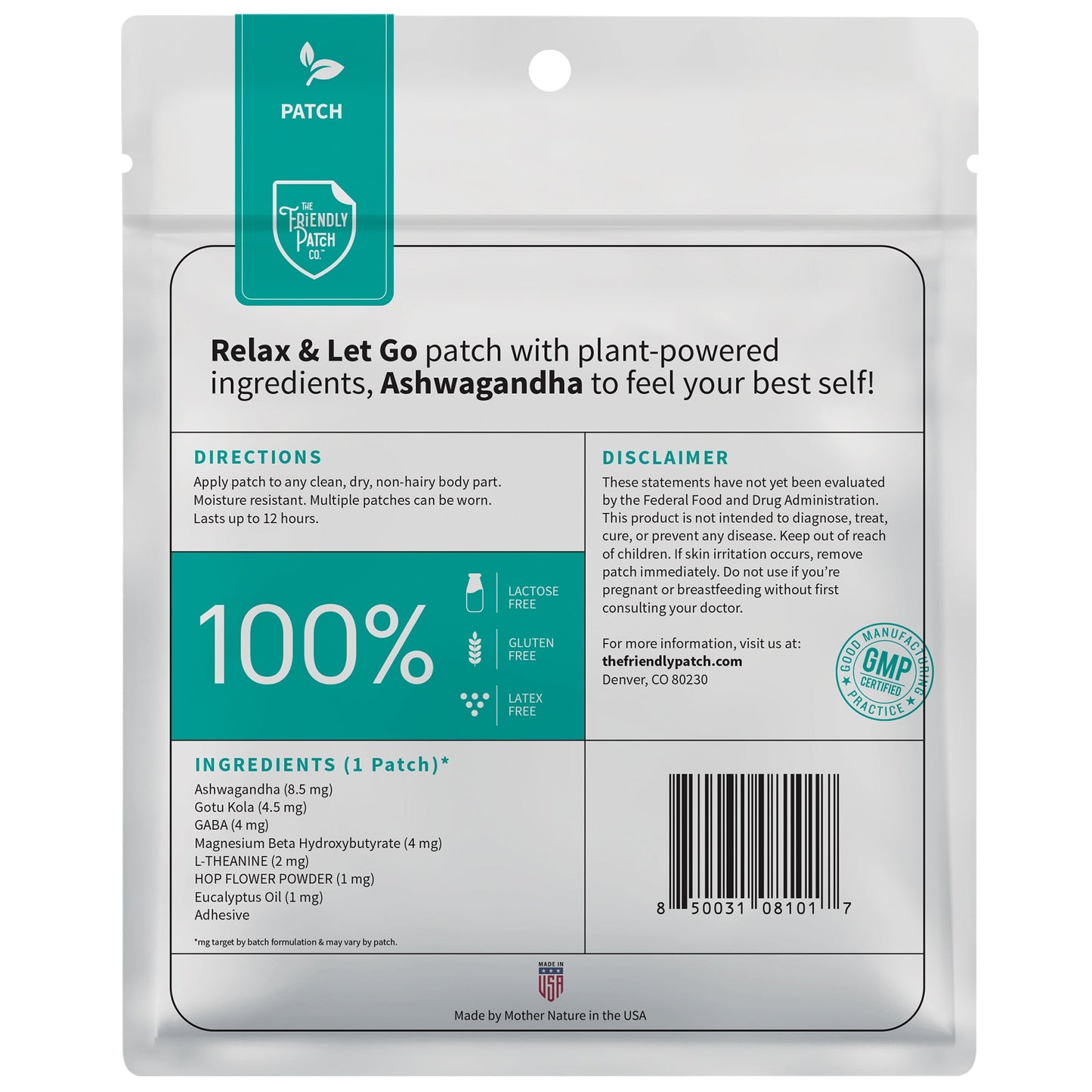 Zen - Relax & Let Go with Ashwagandha - 28 Patches