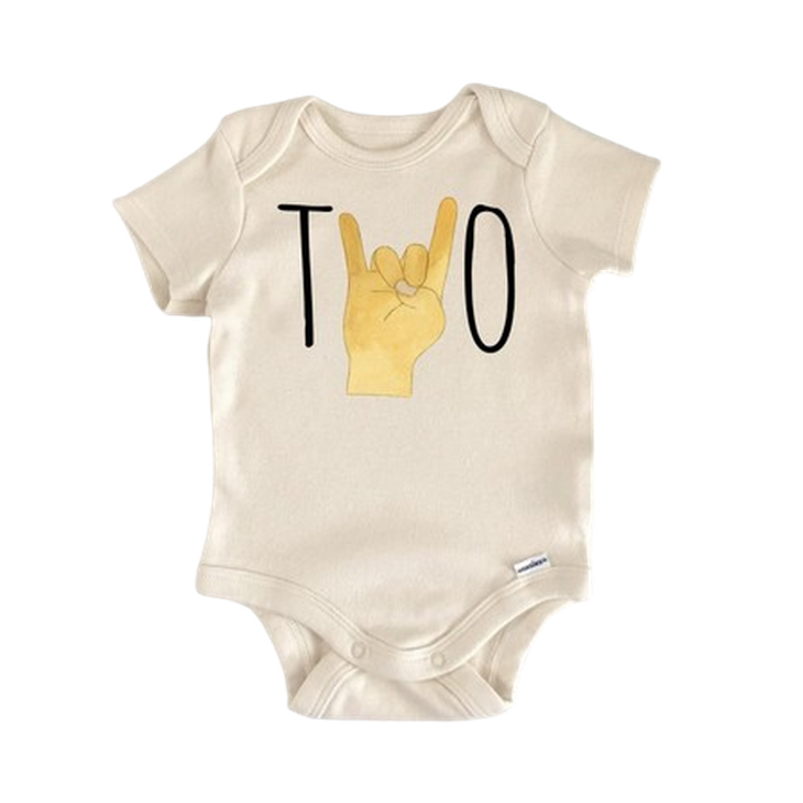 Rock Roll Two Birthday Newborn Baby Onesie® Bodysuit