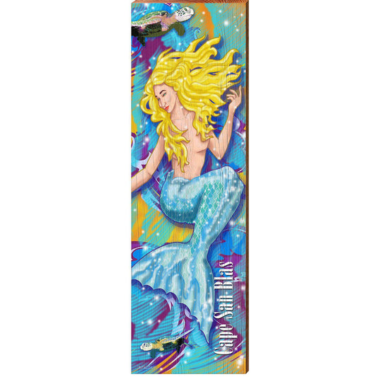 Cape San Blas Blonde Mermaid | Wall Art Print on Real Wood