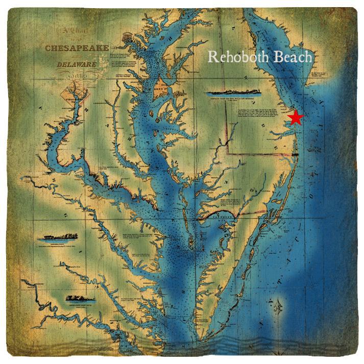 Rehobtoh Beach Chesapeake Bay Map Coaster Set