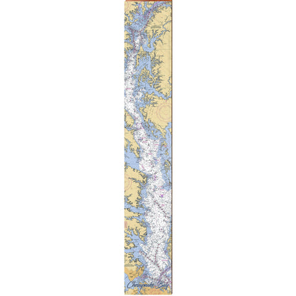 Chesapeake Bay NOAA Chart Map | Wall Art Print on Real Wood