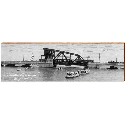 Galveston Causeway | Wall Art Print on Real Wood