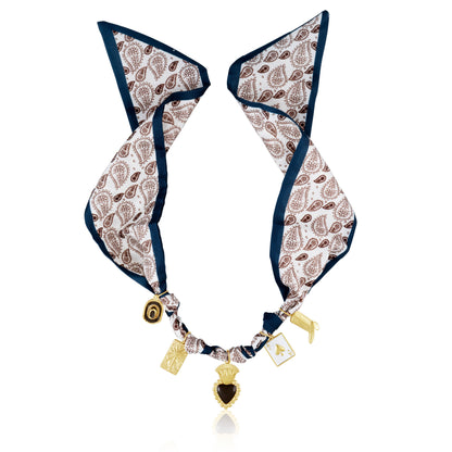 Brown Silk Charm Necklace