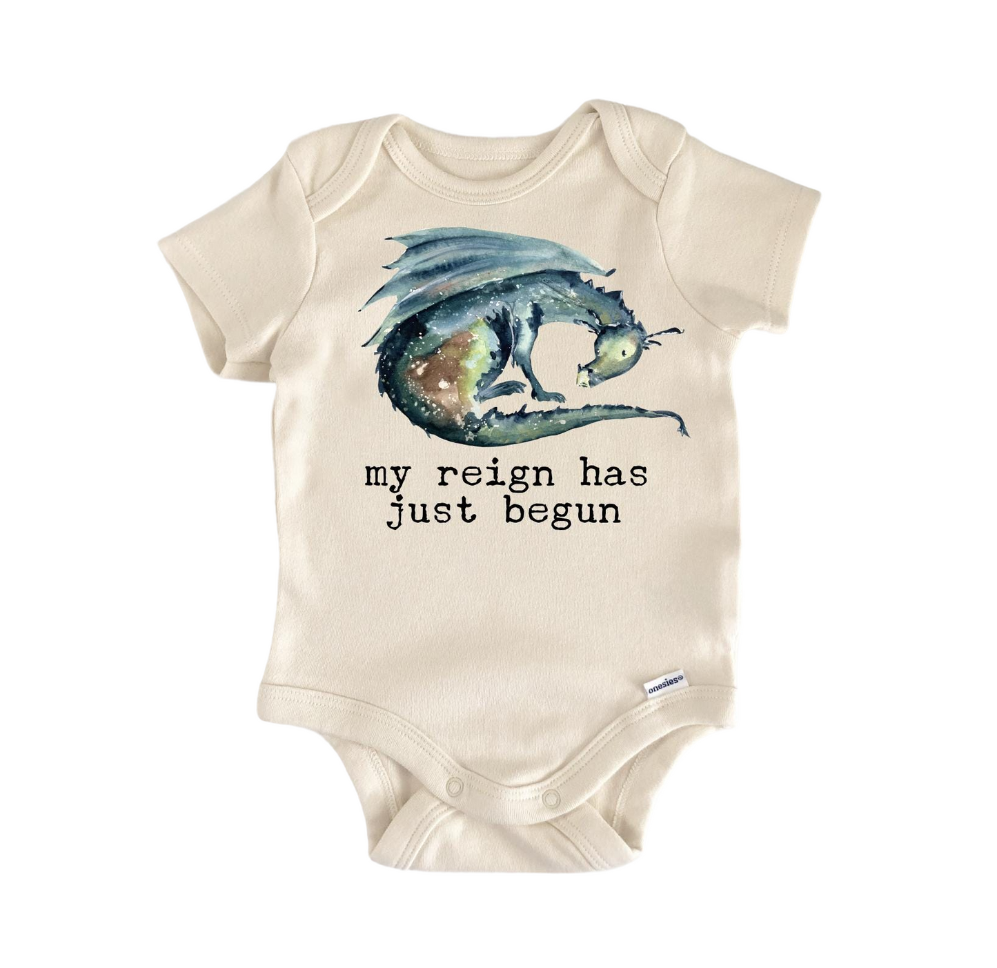 Sleeping Dragon Green Newborn Baby Onesie® Bodysuit