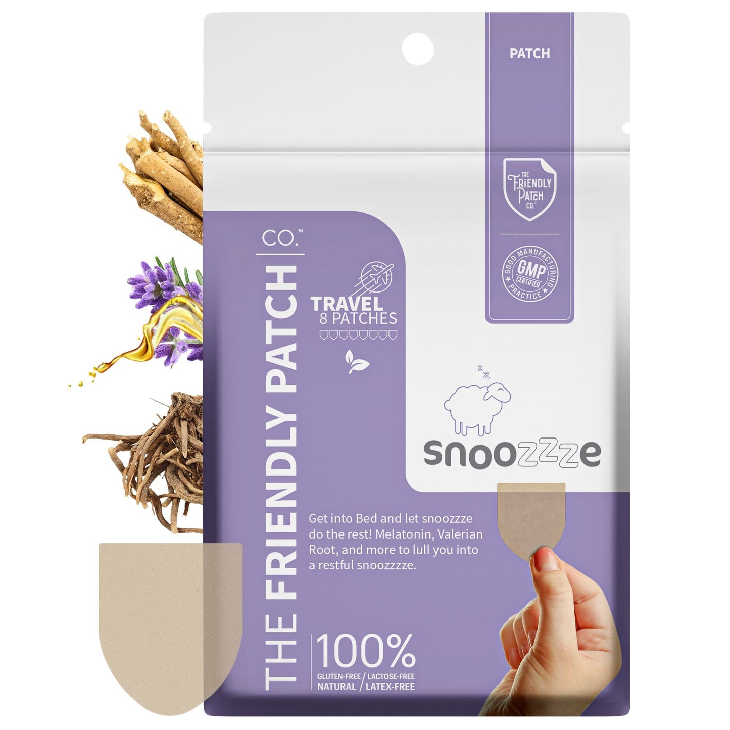Snooze Melatonin Sleep Patches  - Travel 8 Pack