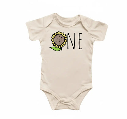 Sunflower Birthday Newborn Baby Onesie® Bodysuit