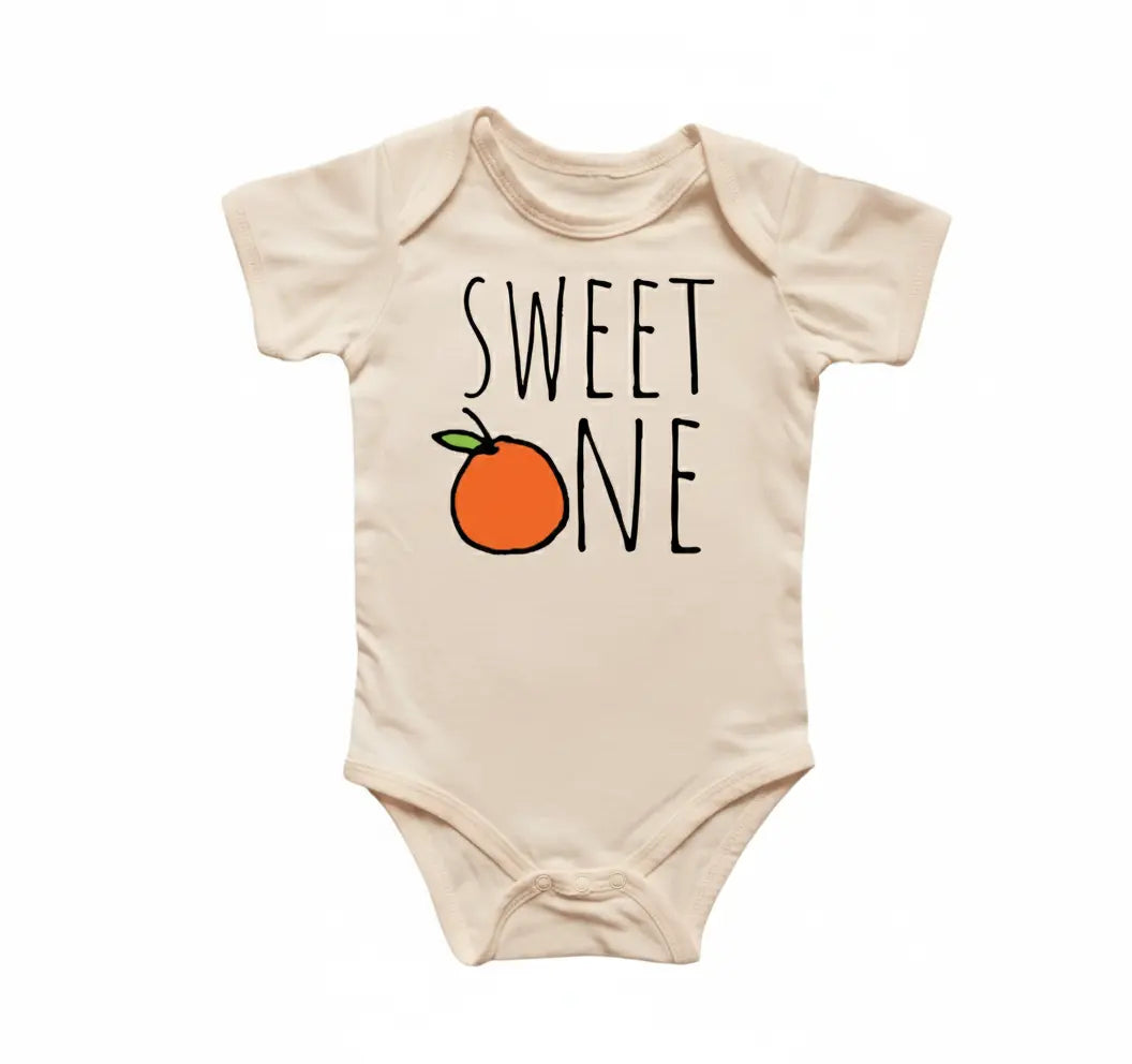 Sweet One Birthday Orange Newborn Baby Onesie® Bodysuit