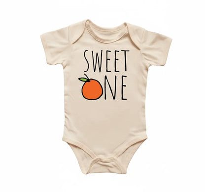 Sweet One Birthday Orange Newborn Baby Onesie® Bodysuit