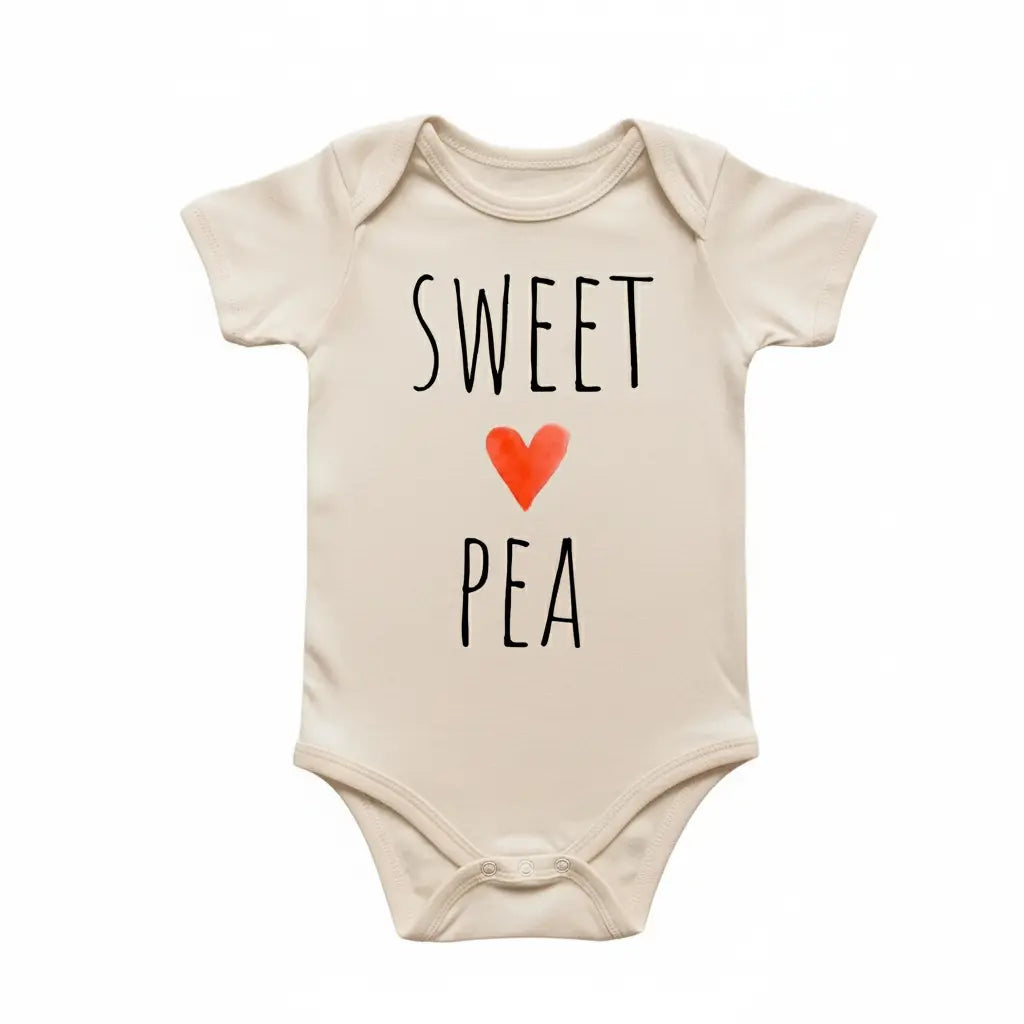 Sweet Pea Heart Newborn Baby Onesie® Bodysuit