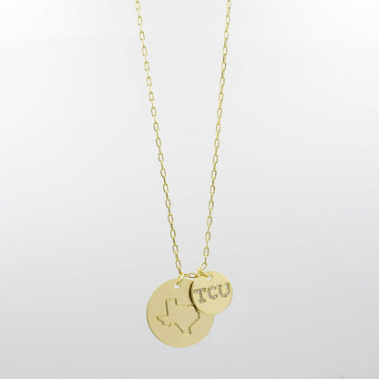 TCU Double Circle Necklace Gold T35
