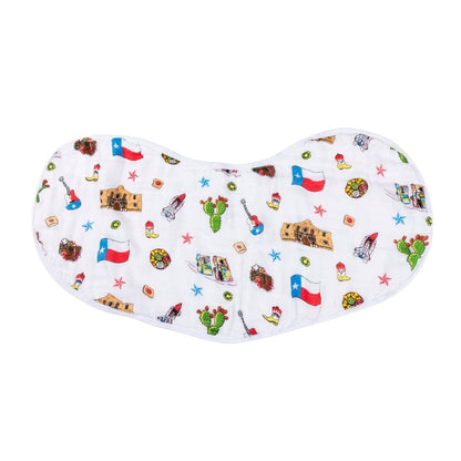 Gift Set: Texas Baby Unisex Muslin Swaddle Blanket and Burp Cloth/Bib Combo Hospital Coming Home Essential