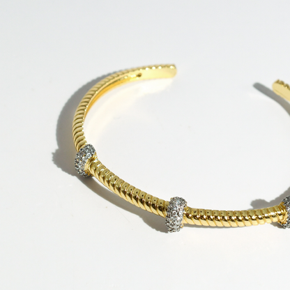 Textured Gold & Silver Bangle