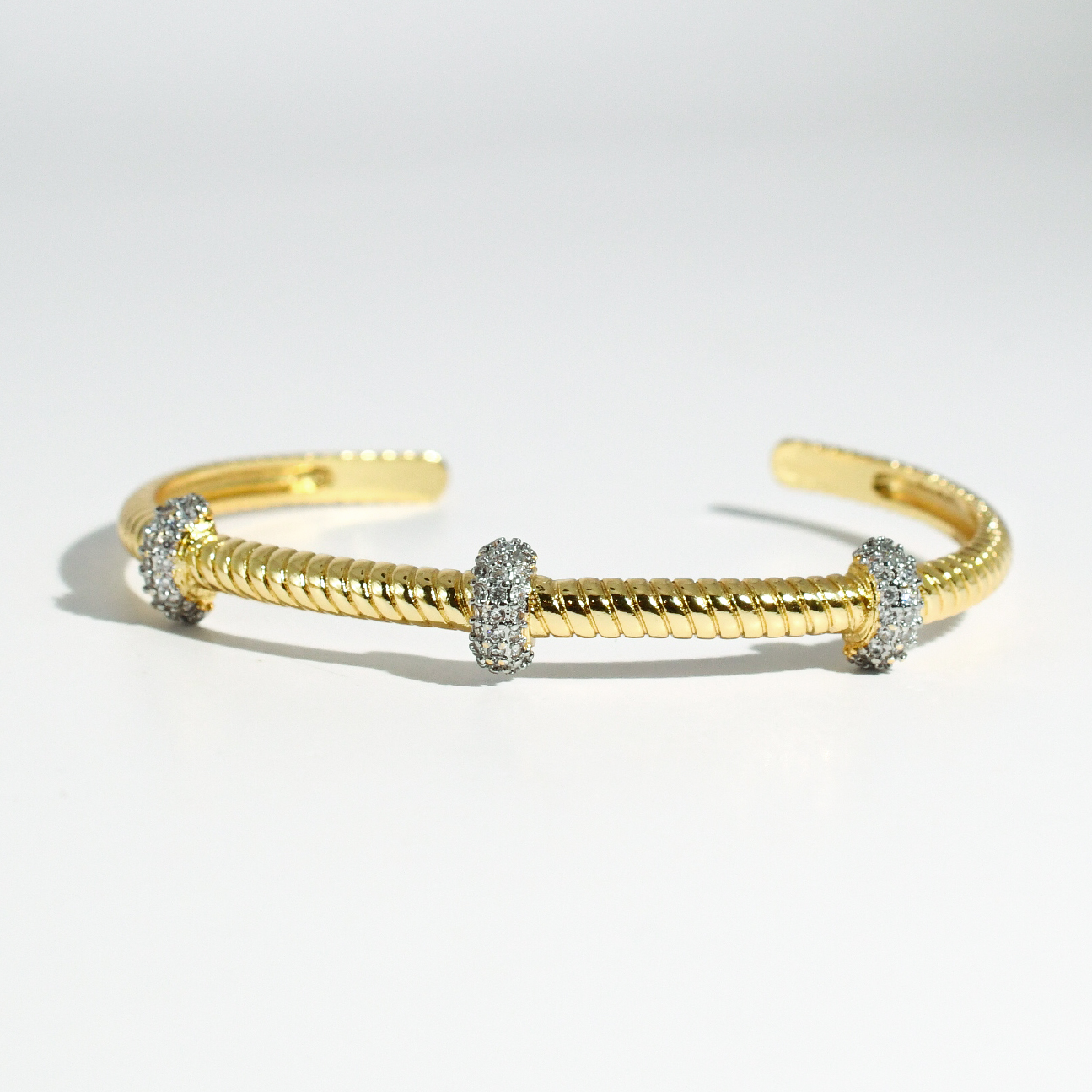 Textured Gold & Silver Bangle