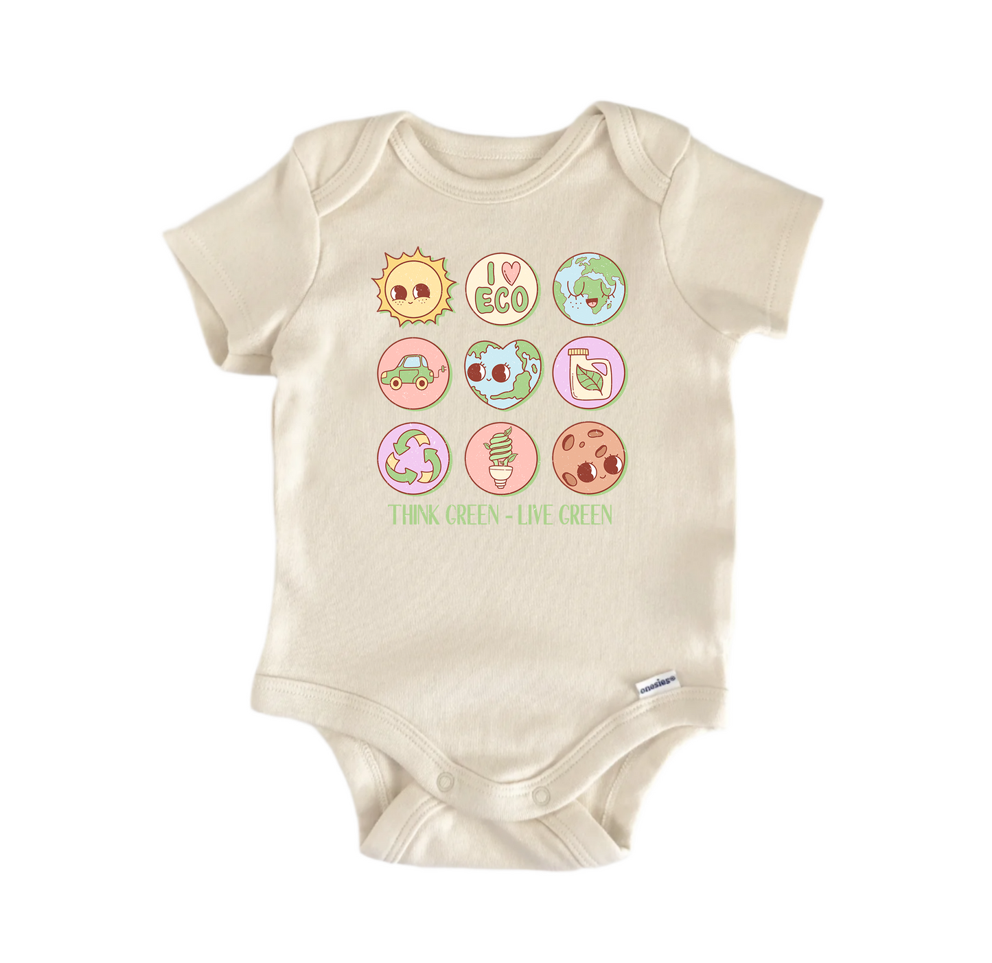 Think Green Live Green Newborn Baby Onesie® Bodysuit