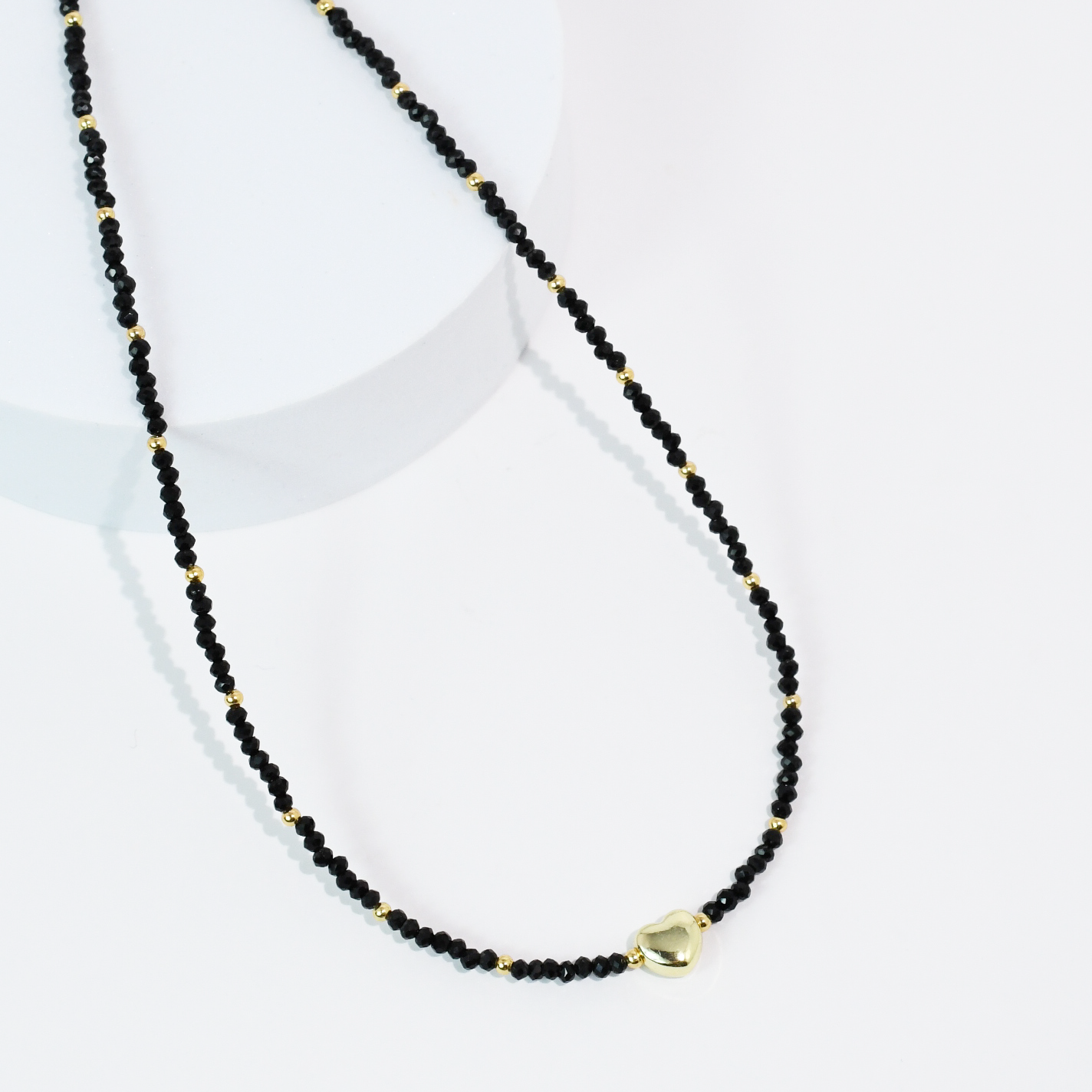 Tiny Gold Heartbeat Necklace