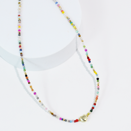 Tiny Gold Heartbeat Necklace