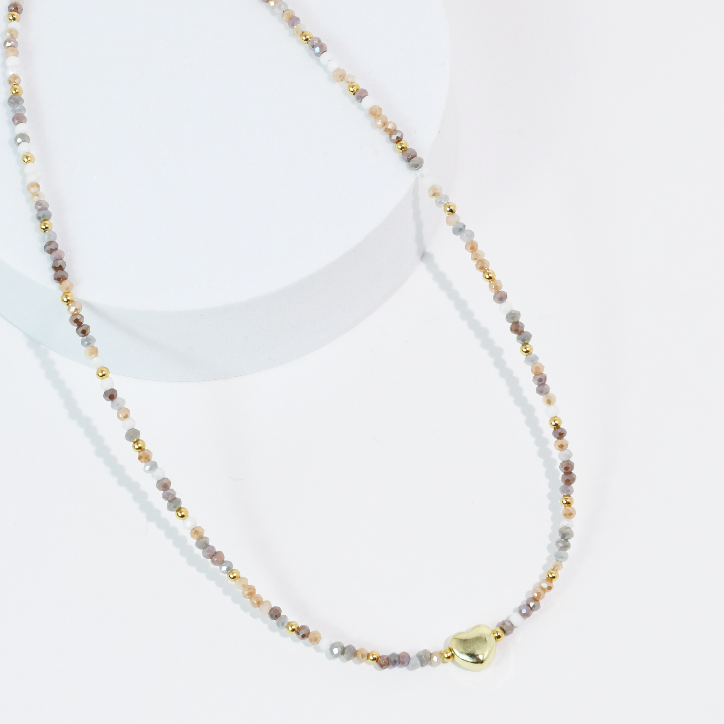 Tiny Gold Heartbeat Necklace