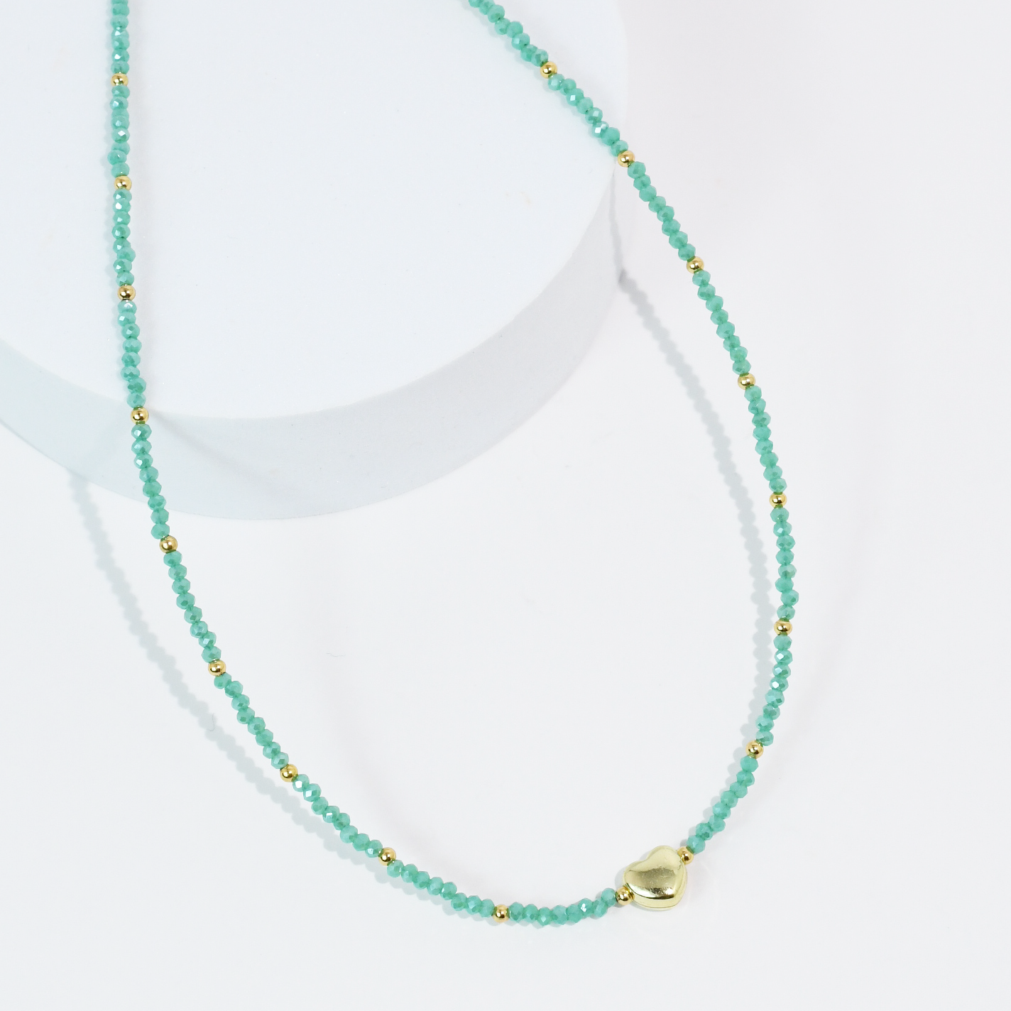 Tiny Gold Heartbeat Necklace