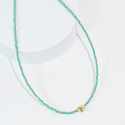 Tiny Gold Heartbeat Necklace