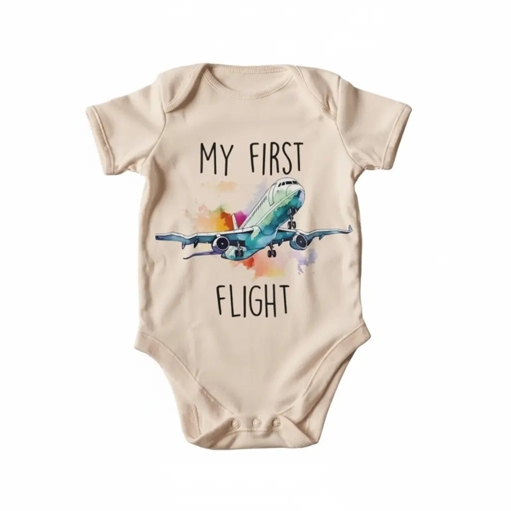 Travel Airplane First Newborn Baby Onesie® Bodysuit