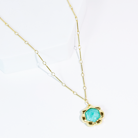 Turquoise Petal Kiss Necklace