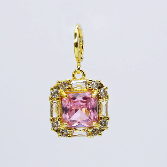 Vintage Pink Pendant Charm CH-353