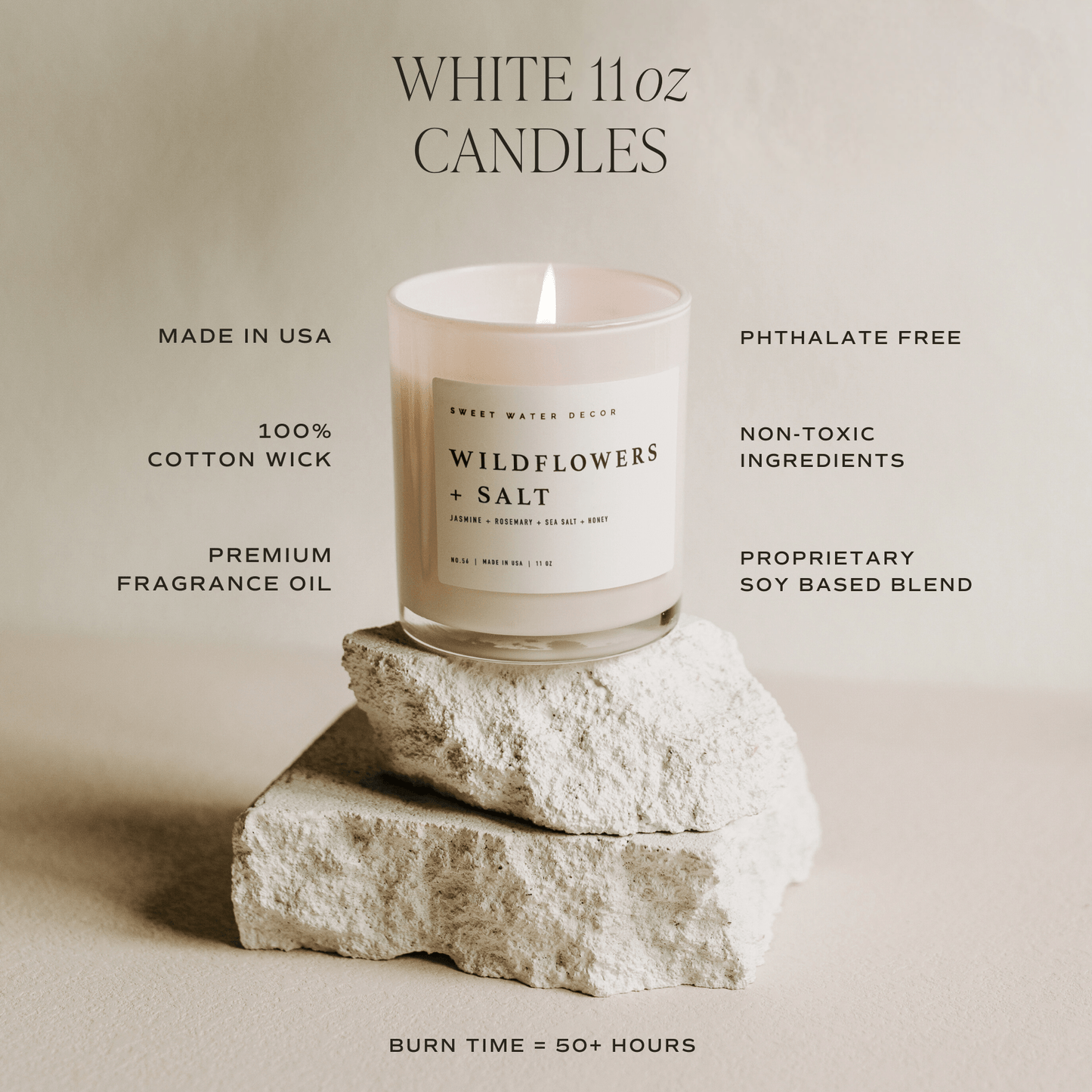Coastal Lemon Soy Candle - White Jar - 11 oz