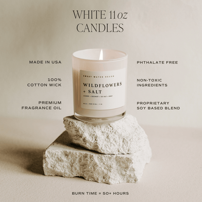 Coastal Lemon Soy Candle - White Jar - 11 oz