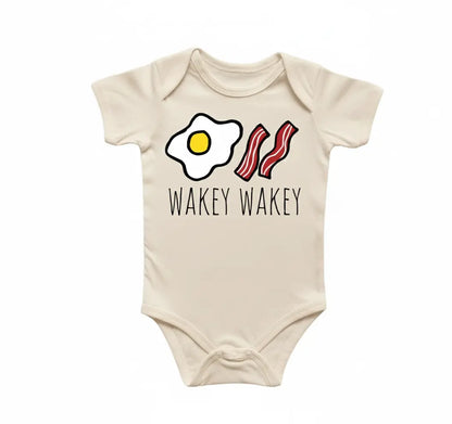 Wakey Eggs Bacon Newborn Baby Onesie® Bodysuit
