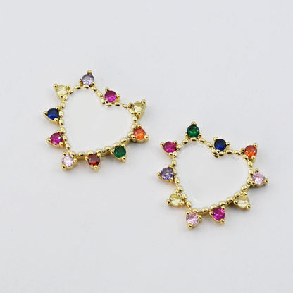 White Heart Multi Stone Enamel
