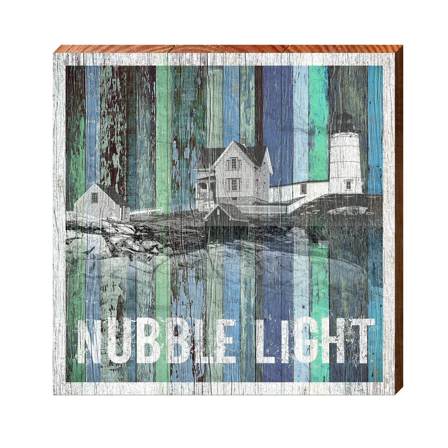 Nubble Light Blue Boards | Wall Art Print on Real Wood