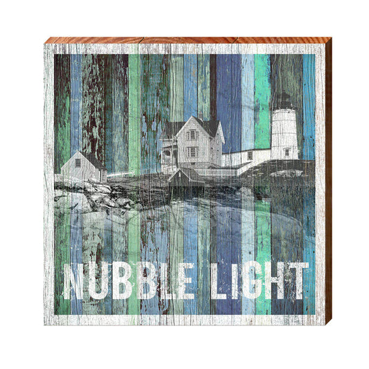 Nubble Light Blue Boards | Wall Art Print on Real Wood