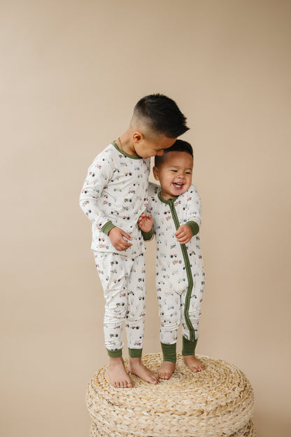 Tiny Tractors Bamboo Zippy Pajamas