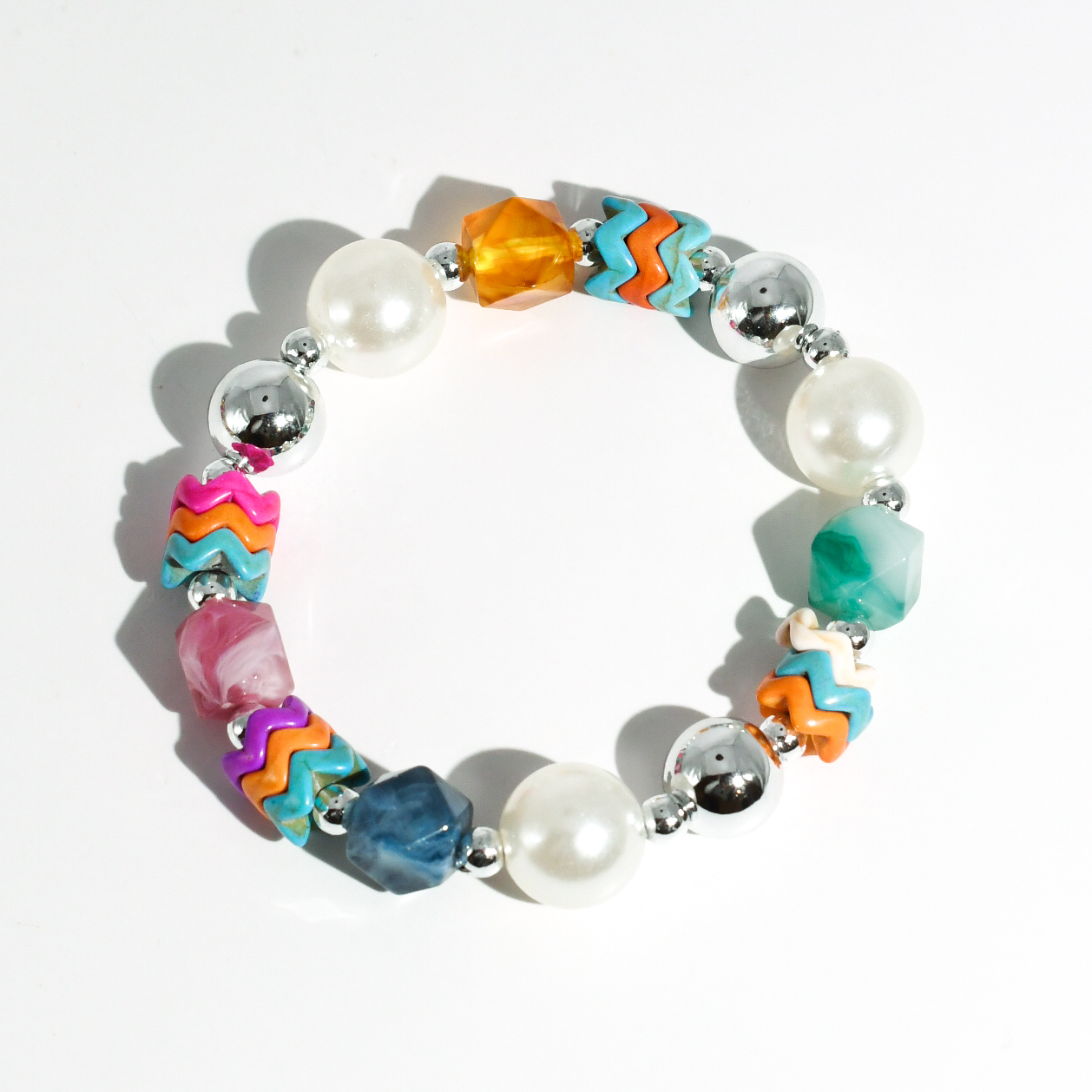 Ziggy Pearl Pop Silver Bracelet