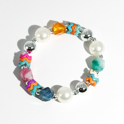 Ziggy Pearl Pop Silver Bracelet