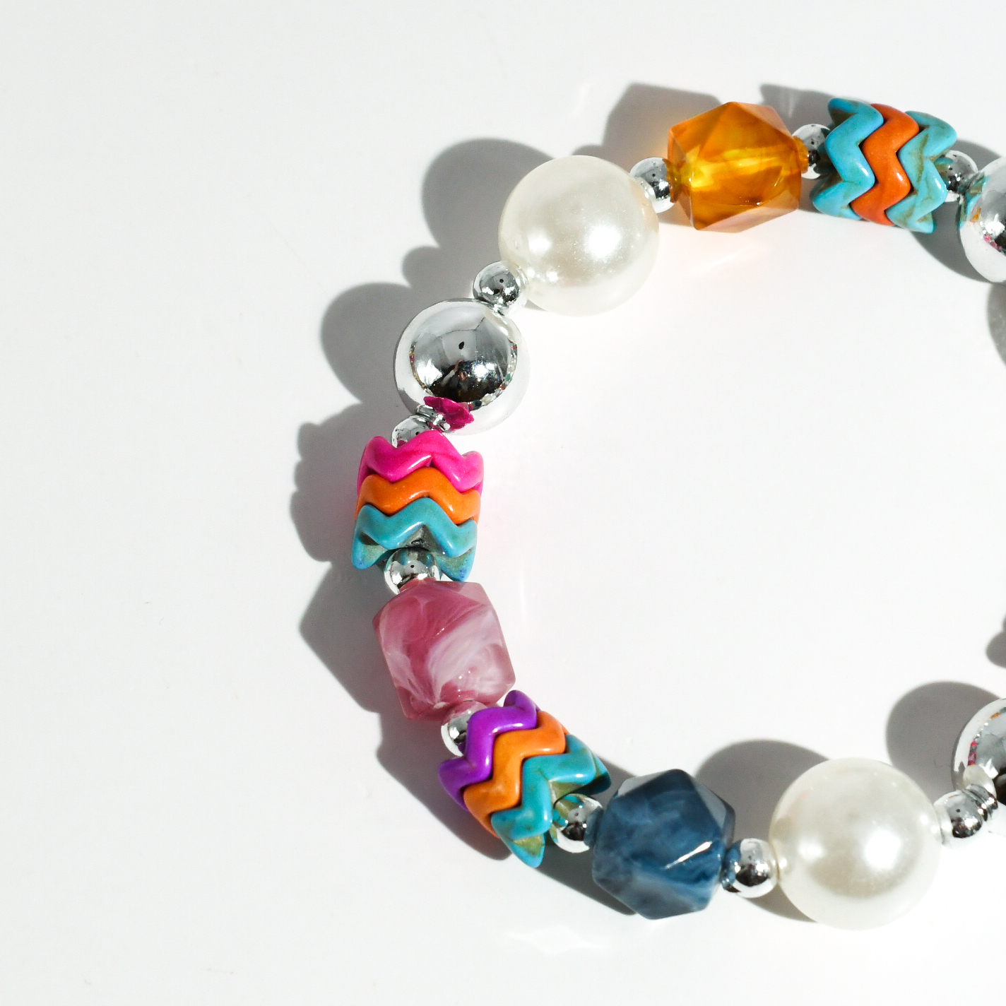 Ziggy Pearl Pop Silver Bracelet