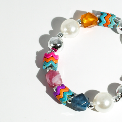 Ziggy Pearl Pop Silver Bracelet